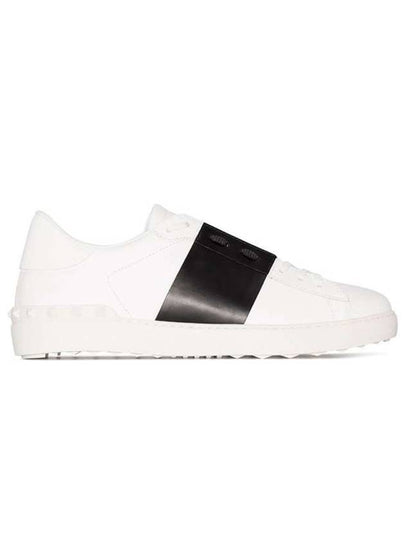 Men's Hidden Open Band Low Top Sneakers White Black - VALENTINO - BALAAN 2