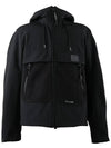 Men's Wool Extra Fine Hooded Zip-Up Black - CP COMPANY - BALAAN.