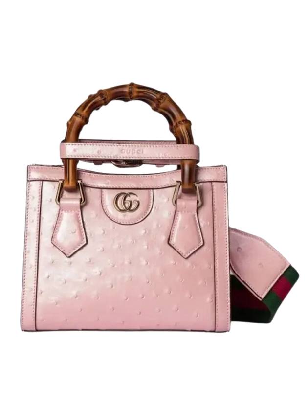 Diana Ostrich Mini Tote Bag Pastel Pink - GUCCI - BALAAN 1