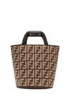 FF Cashmere Shopping Bag Brown - FENDI - BALAAN 2