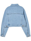 Women's Crop Washed Denim Jacket Blue GB1 WDJK 52 LBL - THE GREEN LAB - BALAAN 2