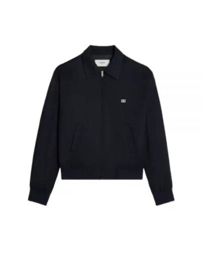 Triomphe Embroidered Rayon Twill Zip-Up Jacket Black - CELINE - BALAAN 2