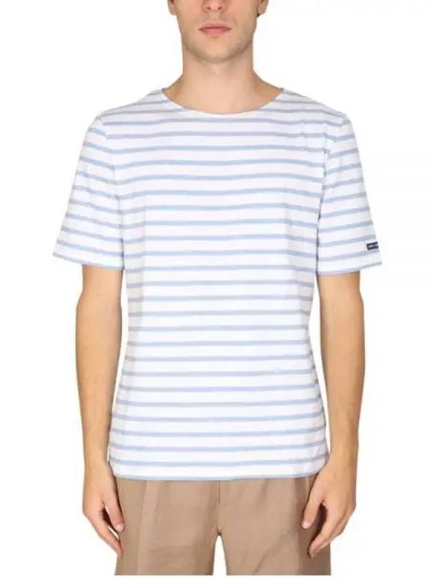 Levant Modern Striped Short Sleeve T-Shirt Denim - SAINT JAMES - BALAAN 2