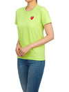 Women Heart Patch Short Sleeve T Shirt P1 T271 2 Lime - COMME DES GARCONS PLAY - BALAAN 5