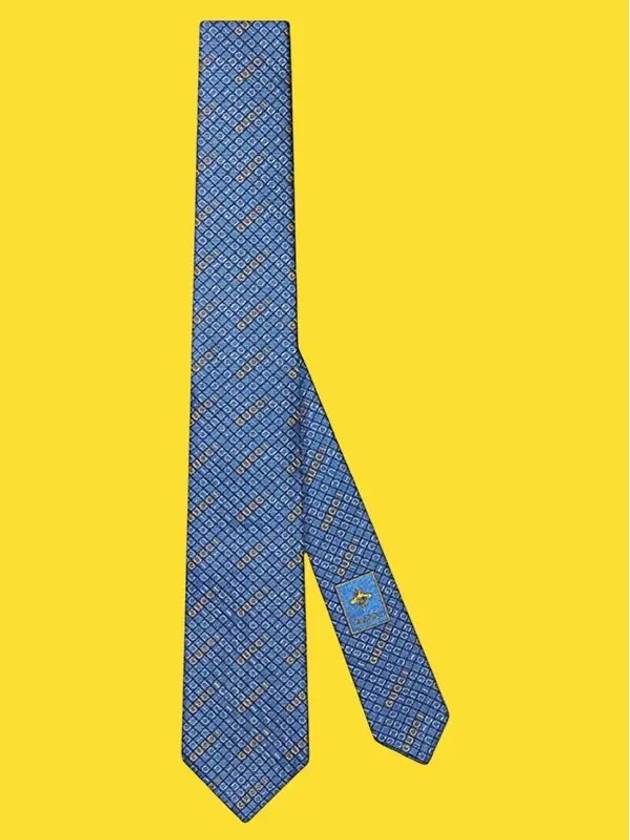 Silk Jacquard Tie Light Blue - GUCCI - BALAAN 9