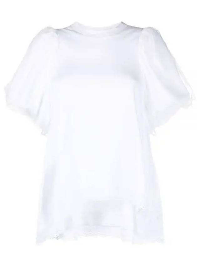 Simone Rocha puff sleeve short t shirt black white TS338T0553 - SIMONE ROCHA - BALAAN 1