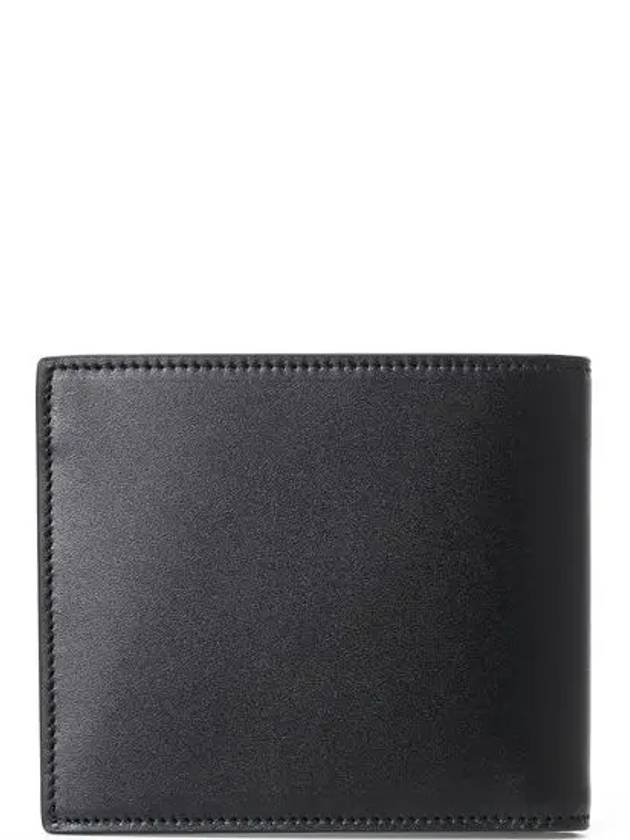 Smooth Leather Classic Logo Half Wallet Black - SAINT LAURENT - BALAAN 4