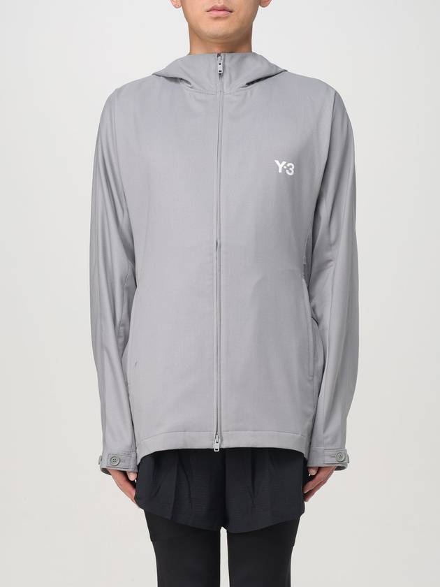 Logo Print Zip-Up Hoodie Grey - Y-3 - BALAAN 2