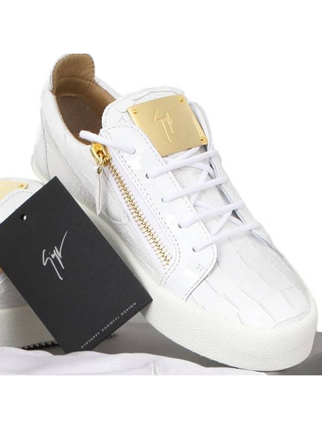 May London Croc Leather Low Top Sneakers White - GIUSEPPE ZANOTTI - BALAAN 2