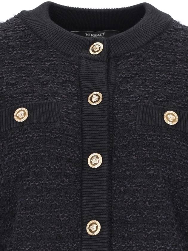 Boucle Tweed Cardigan WITH Medusa Button 10113581A112901B000 B0651184399 - VERSACE - BALAAN 4