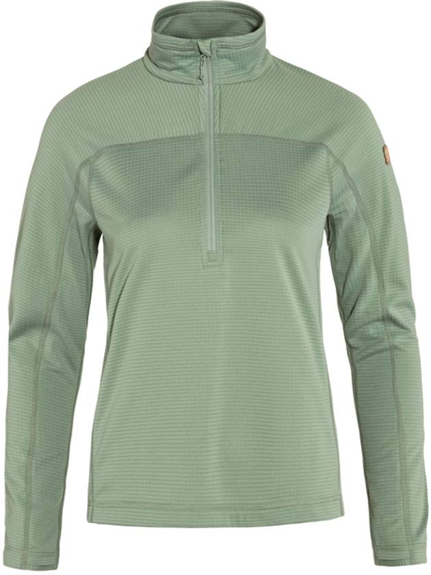 Women's Abisko Lite Fleece Half Zip-Up Long Sleeve T-Shirt Misty Green - FJALL RAVEN - BALAAN 2