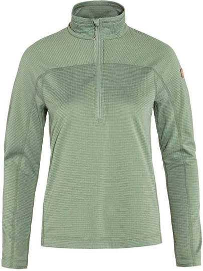 Women's Abisko Lite Fleece Half Zip Misty Green - FJALL RAVEN - BALAAN 2