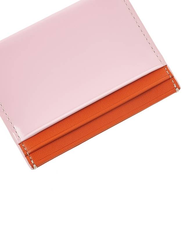 Polished Leather T Card Wallet Pink - TORY BURCH - BALAAN 8