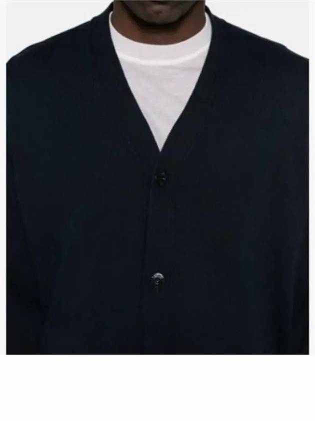 Waffen Organic Cotton V-Neck Cardigan Navy - STONE ISLAND - BALAAN 4