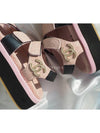 CC Logo Gold Velcro Suede Strap Sandals Pink Black G38062 - CHANEL - BALAAN 8