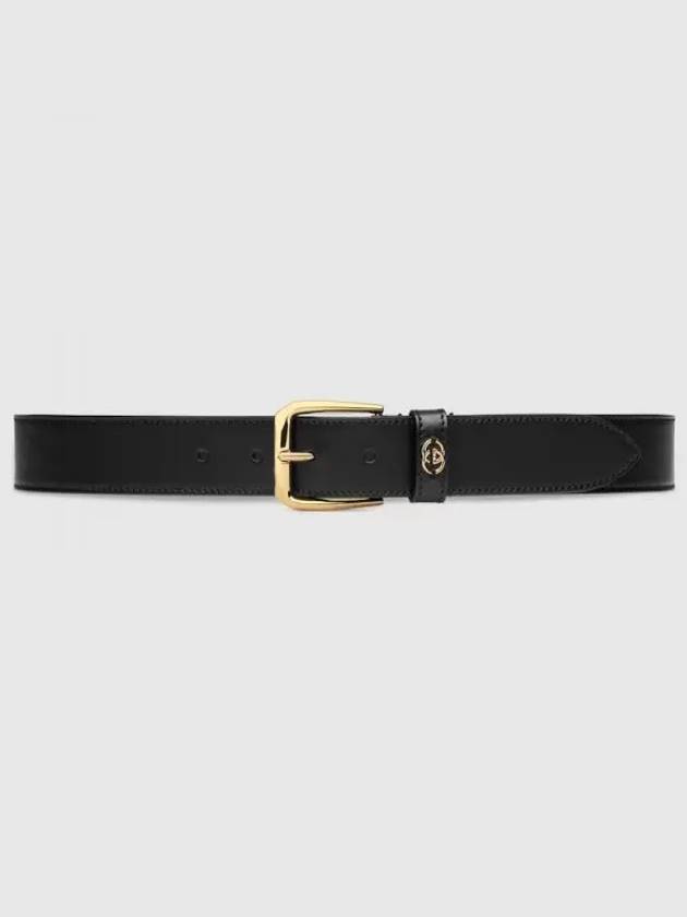 Men's Interlocking G Square Buckle Belt Black - GUCCI - BALAAN 2