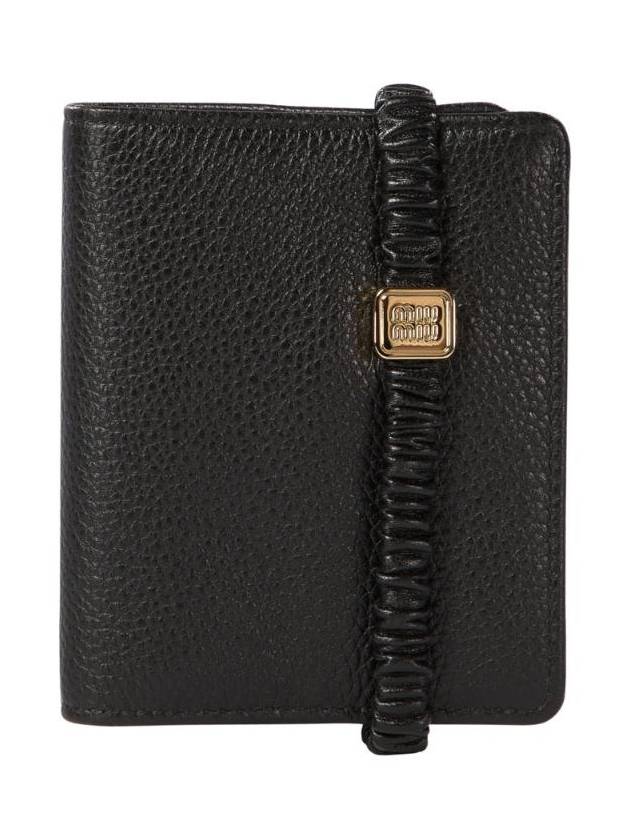 Leather Half Wallet Black - MIU MIU - BALAAN 1