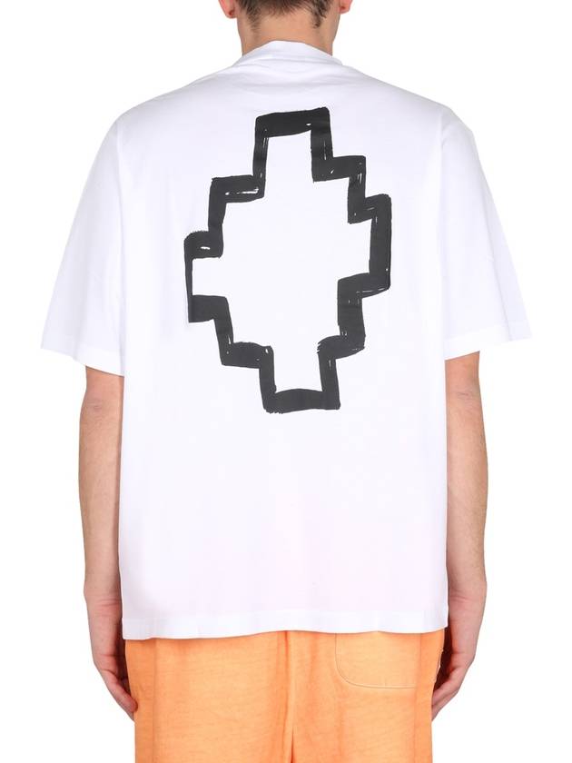 Cross Back Printing Short Sleeve T-Shirt White - MARCELO BURLON - BALAAN 4