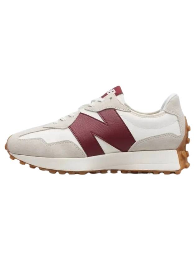 327 Classic Low Top Sneakers Dark Red Moonbeam White - NEW BALANCE - BALAAN 1