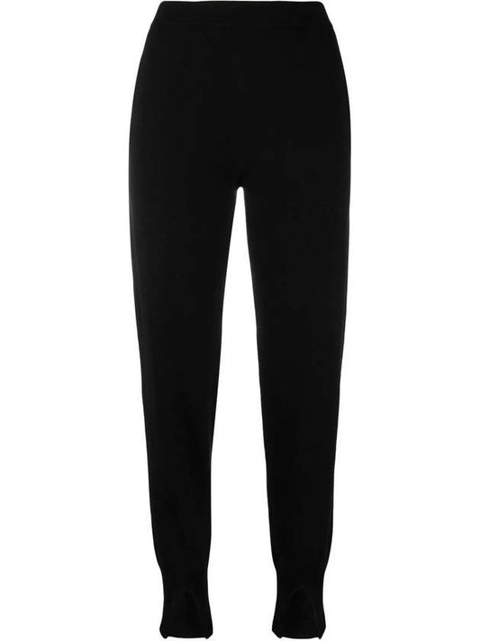 Women's Cashmere Slit Track Pants Black - THEORY - BALAAN 1