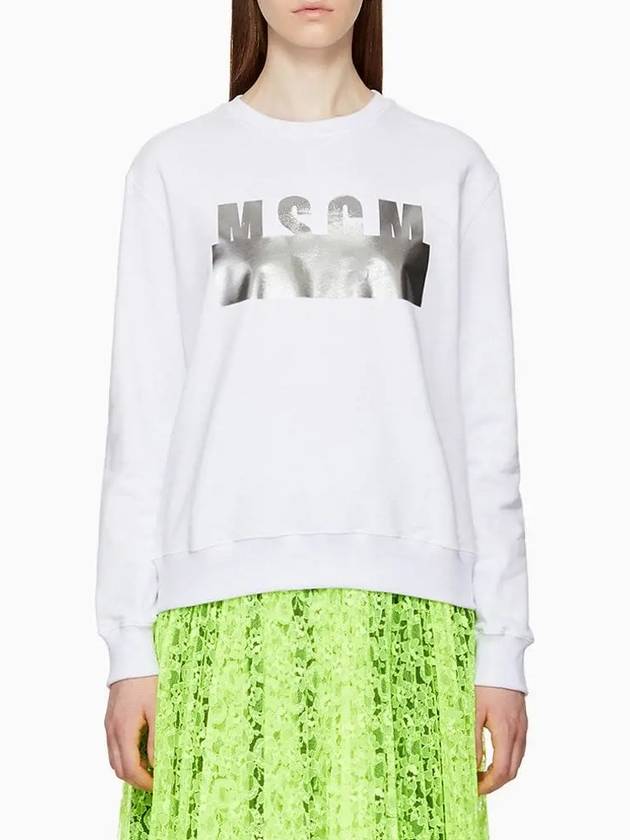 SS Silver Logo Sweatshirt White 2441MDM161 184298 01 - MSGM - BALAAN 1