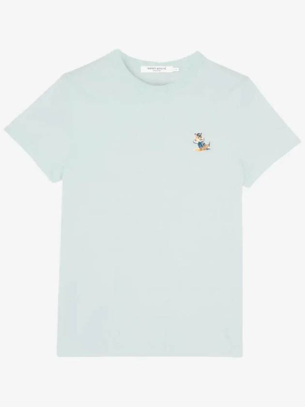 Dressed Fox Patch Short Sleeve T-Shirt Blue - MAISON KITSUNE - BALAAN 2