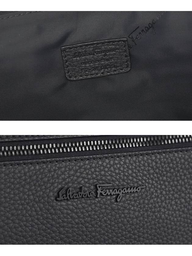 Double Pocket Zipper Briefcase Black - SALVATORE FERRAGAMO - BALAAN 7