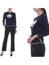 Hector Bow Virgin Wool Knit Top Navy - THOM BROWNE - BALAAN 3