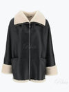 Signature Shearling Mustang Jacket Black Off-White - TOTEME - BALAAN 2