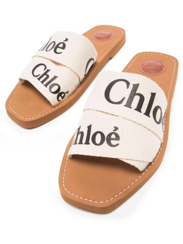 Woody Logo Flat Mule Slippers White - CHLOE - BALAAN 6