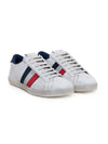 Tricolor Stripe Punching Low Top Sneakers Ivory - MONCLER - BALAAN 7