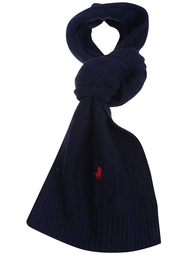 Cable Knit Muffler Navy - POLO RALPH LAUREN - BALAAN 2