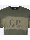 Vintage Washing Logo Cotton Short Sleeve T-Shirt Khaki - CP COMPANY - BALAAN 4