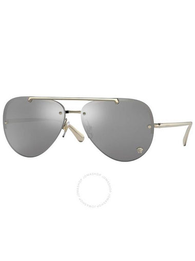 Versace Light Grey Silver Mirror Pilot Ladies Sunglasses VE2231 12526G 60 - VERSACE - BALAAN 1