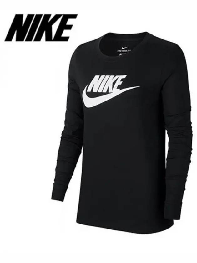 Sportswear Essential Icon Futura Women s Interseasonal Long Sleeve Tee Black BV6171 010 - NIKE - BALAAN 2