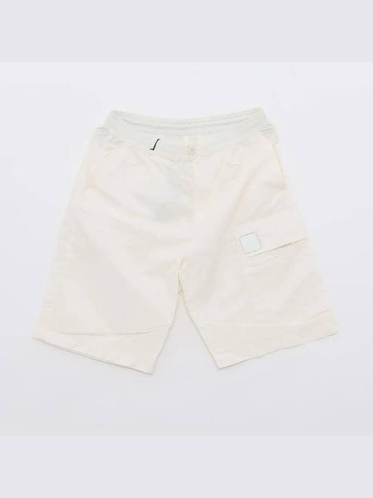 Flat Nylon Metropolis Logo Badge Cargo Shorts White - CP COMPANY - BALAAN 2