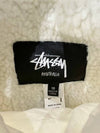 Women's Sherpa Reversible Work Zip-Up Jacket White Black - STUSSY - BALAAN 9