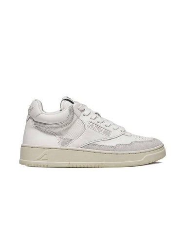 open suede mid mid low top sneakers white - AUTRY - BALAAN 1