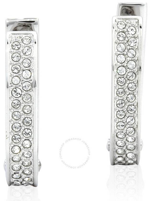 Dextera Octagon Small Hoop Earrings Silver - SWAROVSKI - BALAAN 2