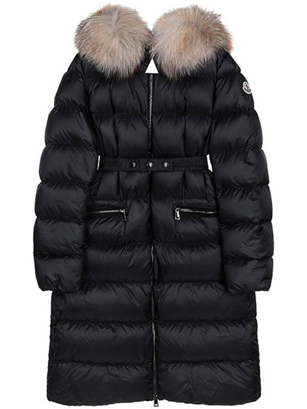 Black Boedic Fox Fur Hooded Goose Down Jacket 1C00034 5396Q 999 00525 - MONCLER - BALAAN 1