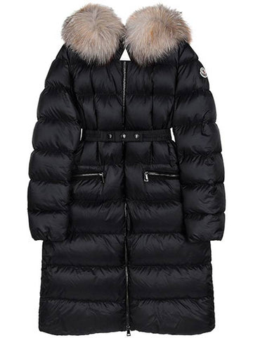 Black Boedic Fox Fur Hooded Goose Down Jacket 1C00034 5396Q 999 00525 - MONCLER - BALAAN 1