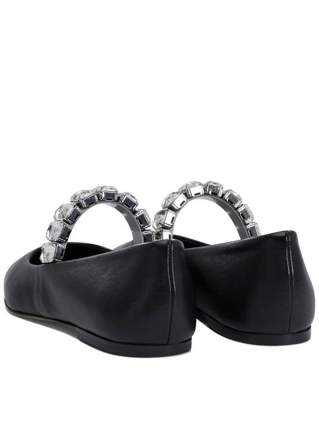 Black Ballet Shoes With Crystal Embellishments In Leather Woman - CASADEI - BALAAN 4