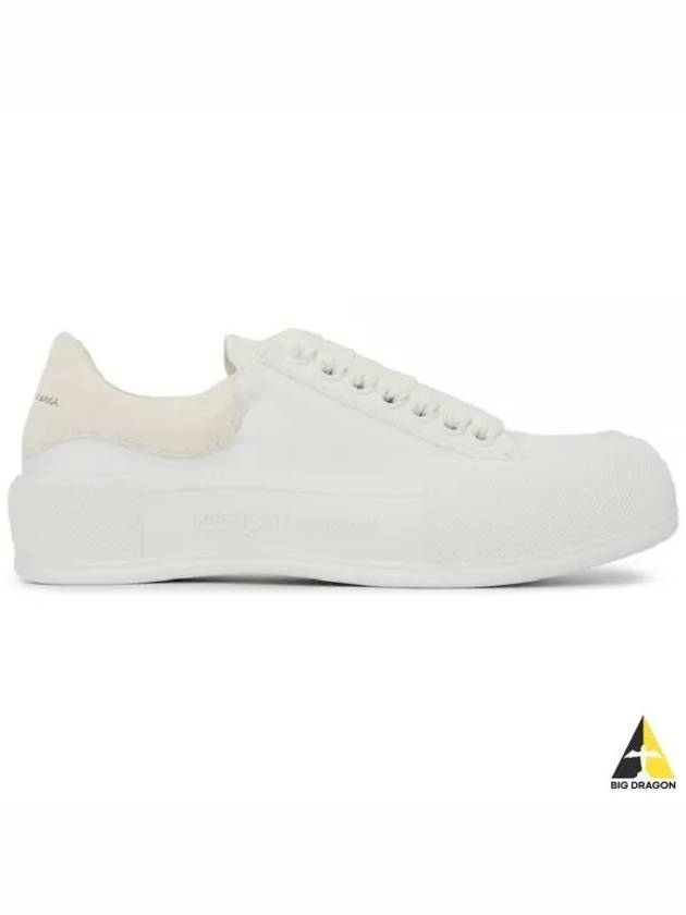 Deck Plimsoll Lace-Up Low-Top Sneakers White - ALEXANDER MCQUEEN - BALAAN 2