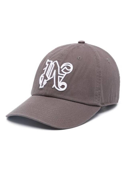 Embroidered Monogram Base Ball Cap Brown - PALM ANGELS - BALAAN 2