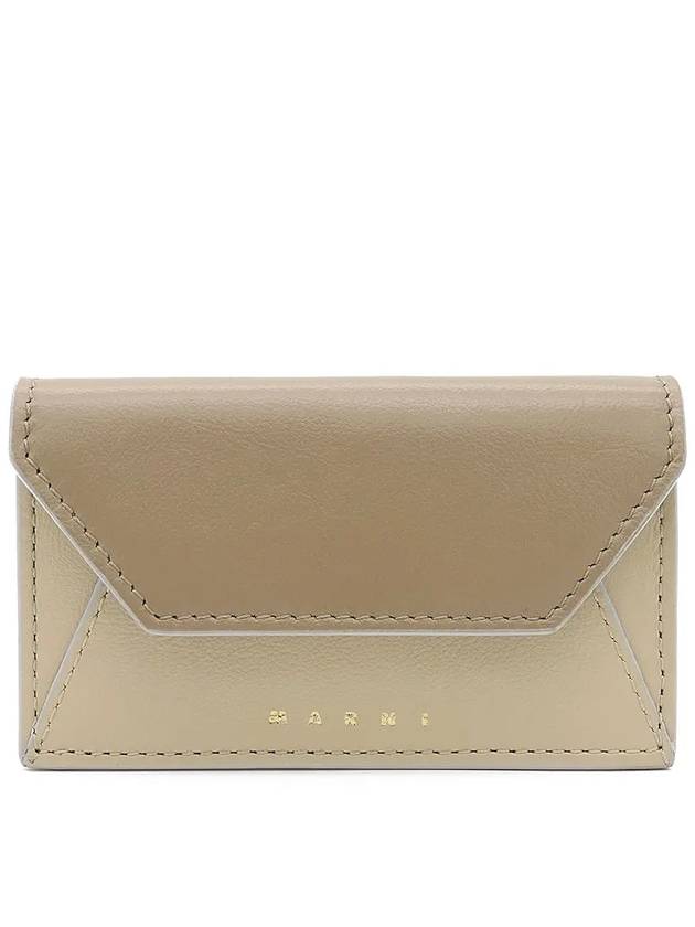 Logo Saffiano Card Wallet Grey Green - MARNI - BALAAN 2