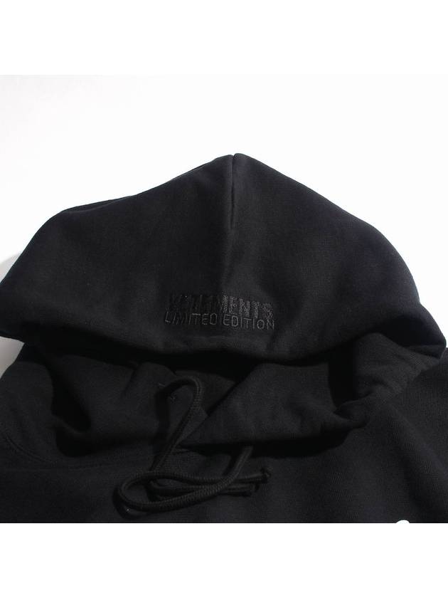 Diagonal Logo Drawstring Hoodie Black - VETEMENTS - BALAAN 5