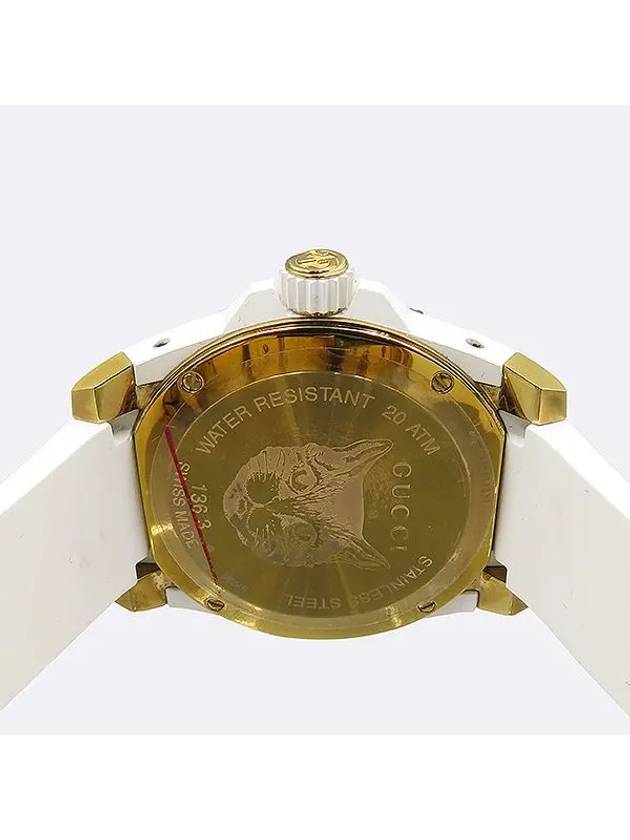 YA136322 Dive Gold Plated Cat Dial Rubber Band Quartz Watch - GUCCI - BALAAN 5