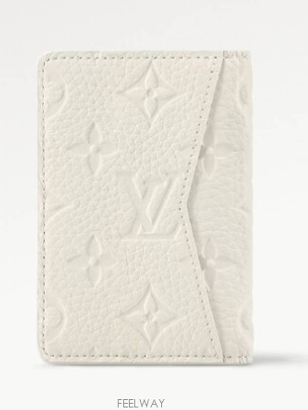 Pocket Organizer Monogram Taurillon Leather Card Wallet White - LOUIS VUITTON - BALAAN 5