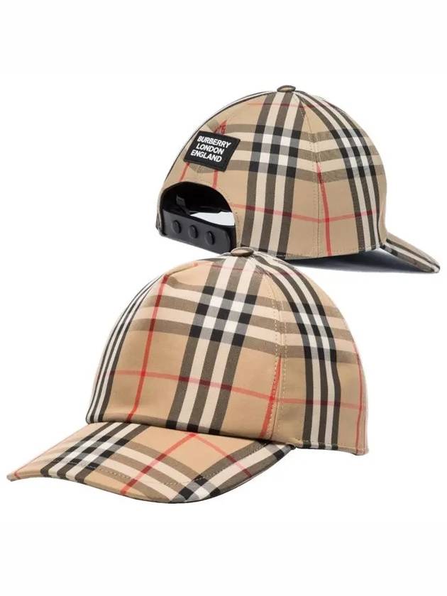 logo applique vintage check ball cap beige - BURBERRY - BALAAN 2