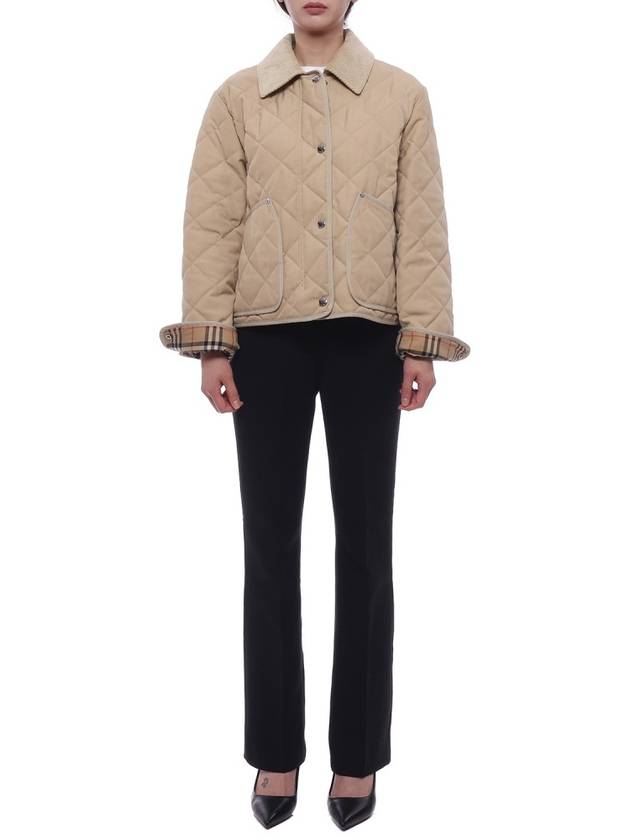 Stripe Point Collar Quilted Jacket Brown - BURBERRY - BALAAN 4